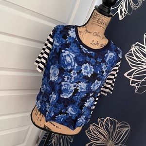 Gap Blue Floral Print Long Sleeve T-shirt